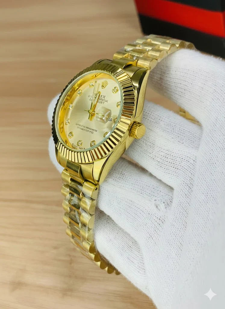 Luxury Pure Gold Stainless Steel Watch – Premium Design
